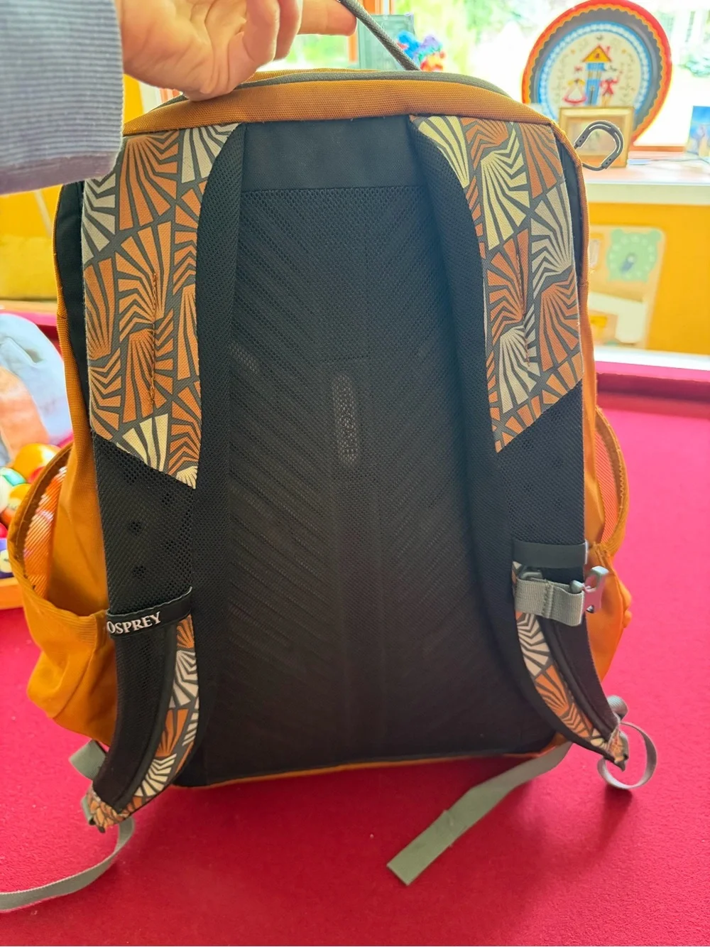 OSPREY Men's Backpack in Burnt Orange with Gray Pattern, limited edition